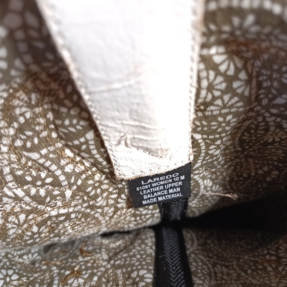 Laredo Myra Western Women's Leather Boots in Sand/ White Size 10 - Picture 9 of 9